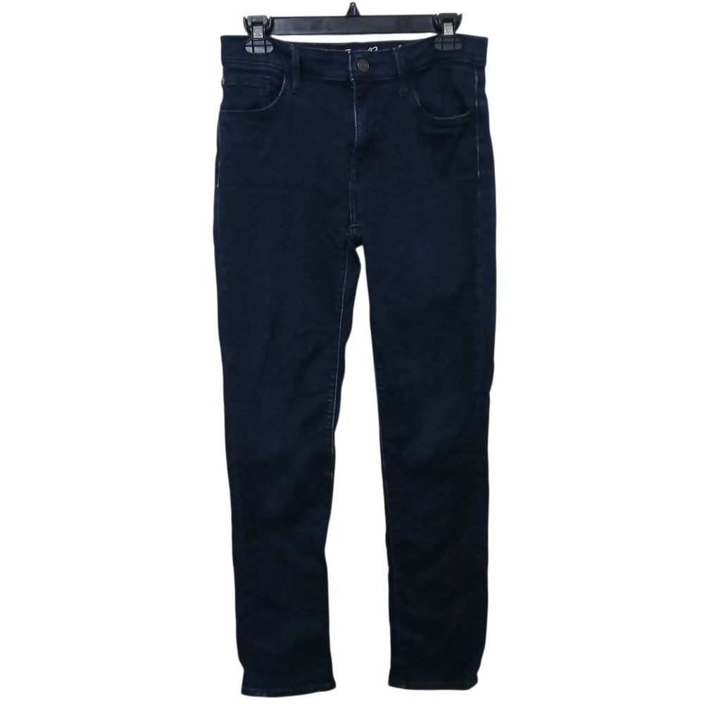 Eddie Bauer Womens Dark Wash Blue Skinny Denim Jeans 5-Pocket Button Size 6